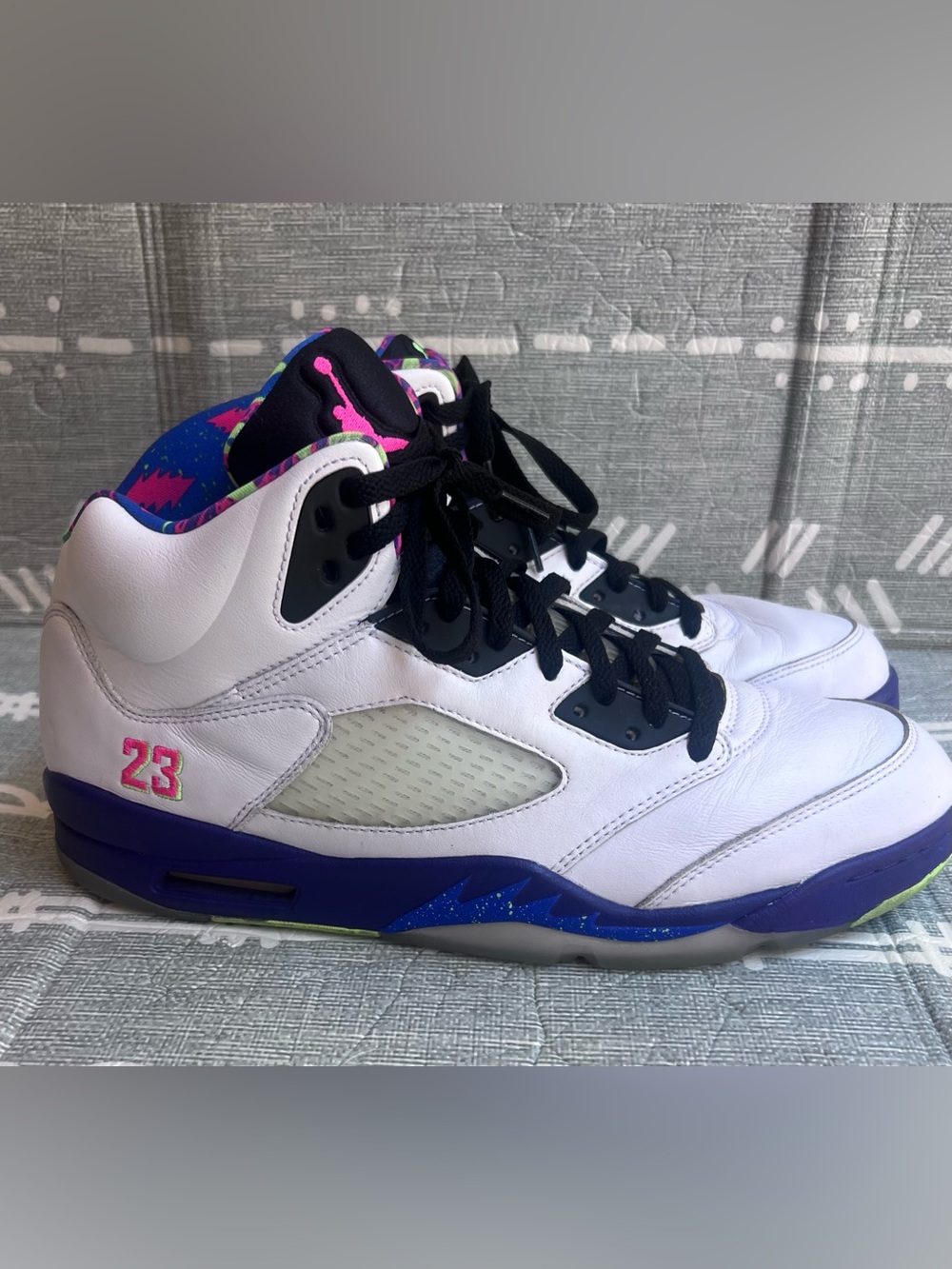Air Jordan 5 Retro Alternate Bel-Air, White Sneakers with Purple and Pink